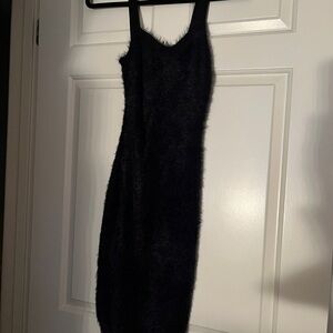 Fabletics Black Mohair Midi Dress S